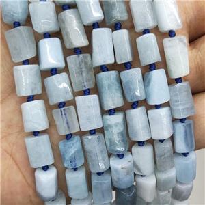 Natural Blue Aquamarine Beads Tube, approx 7-14mm