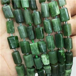 Natural Green Canadian Chrysoprase Beads Tube Heat Treat, approx 7-14mm