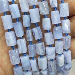Natural Blue Lace Agate Beads Tube, approx 7-14mm