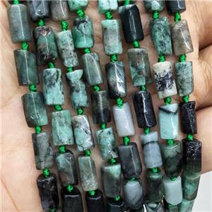 Natural Green Emerald Tube Beads, approx 7-14mm
