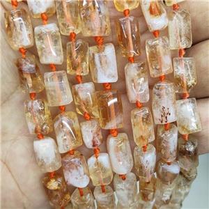 Natural Citrine Beads Yellow A-Grade Tube, approx 7-14mm