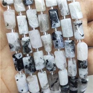 Natural White Moonstone Beads Tube C-Grade, approx 7-14mm
