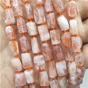 Natural Peach Sunstone Beads GoldenSpot Tube, approx 7-14mm