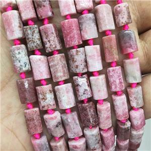Natural Pink Rhodonite Beads Tube, approx 7-14mm