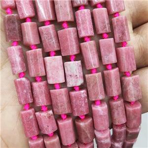 Natural Pink Rhodonite Beads A-Grade Column, approx 7-14mm