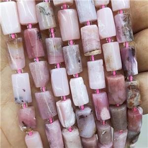 Natural Pink Opal Beads Column, approx 7-14mm
