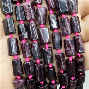 Natural Garnet Beads Tube DarkRed, approx 7-14mm