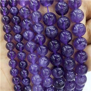 Natural Purple Amethyst Beads Smooth Round, approx 4mm dia