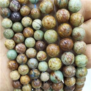 Green Chrysocolla Beads Smooth Round, approx 4mm dia