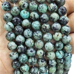 Natural African Turquoise Beads Green Smooth Round, approx 4mm dia