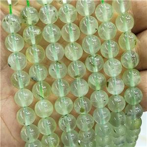 Natural Green Prehnite Beads A-Grade Smooth Round, approx 4mm dia