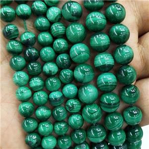 Natural Malachite Beads Green Smooth Round, approx 6mm dia