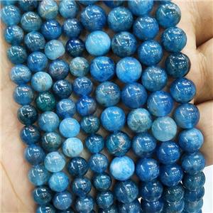 Natural Blue Apatite Beads Smooth Round, approx 4mm dia