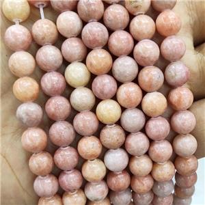 Peach Calcite Beads Smooth Round, approx 8mm dia