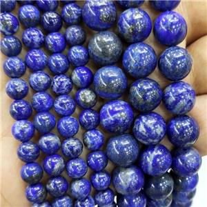 Natural Lapis Lazuli Beads Blue Smooth Round, approx 6mm dia
