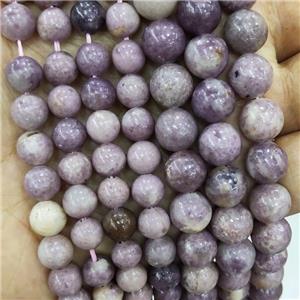 Purple Lepidolite Beads Smooth Round, approx 4mm dia