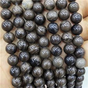 Coffee Wood Lace Jasper Beads Grain Smooth Round, approx 10mm dia