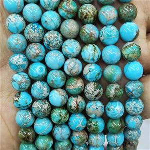 Blue Imperial Jasper Beads Smooth Round, approx 6mm dia