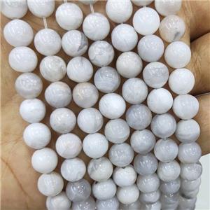 Natural Crazy Lace Agate Beads White Smooth Round, approx 12mm dia