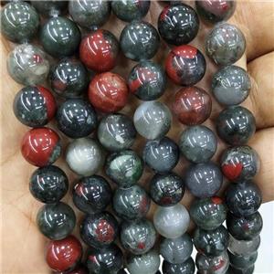 Natural Afican Bloodstone Beads Smooth Round, approx 4mm dia