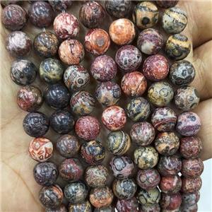 Leopardskin Jasper Beads Red Smooth Round, approx 10mm dia