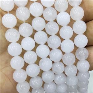 Natural White Jade Beads Smooth Round, approx 6mm dia