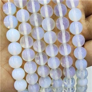 White Opalite Beads Smooth Round, approx 8mm dia