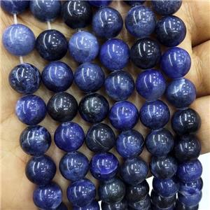 Natural Blue Sodalite Beads Smooth Round, approx 10mm dia