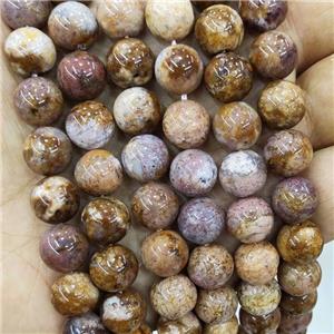 Sakura Chalcedony Beads B-Grade Smooth Round, approx 10mm dia