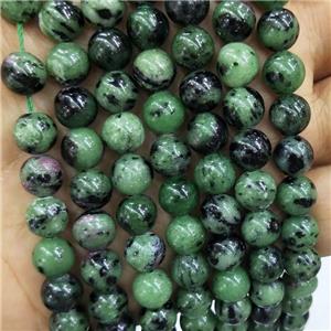Ruby Zoisite Beads Green Smooth Round, approx 4mm dia