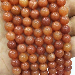 Red Aventurine Beads Smooth Round, approx 8mm dia