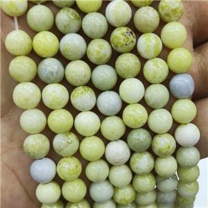 Natural Mustard Stone Jasper Beads Olive Smooth Round, approx 10mm dia