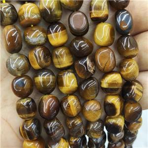Natural Tiger Eye Stone Chips Beads Freeform, approx 9-12mm