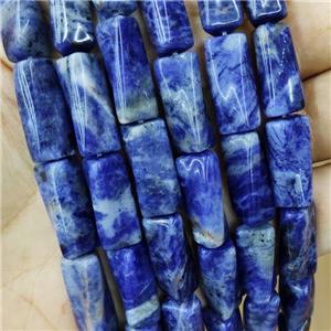 Natural Blue Sodalite Beads Twist Tube, approx 10-20mm, 22pcs per st