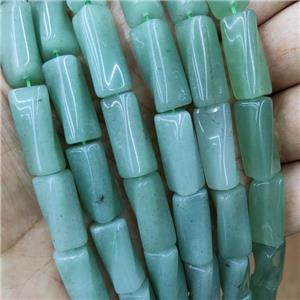 Natural Green Aventurine Beads Twist Tube, approx 10-20mm, 22pcs per st