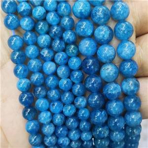 Natural Blue Apatite Beads AA-Grade Smooth Round, approx 8mm dia