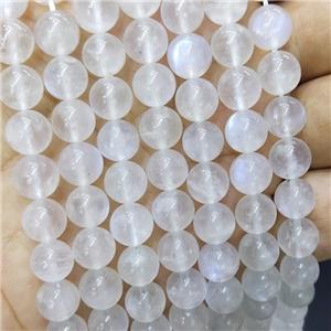 Natural Rainbow Moonstone Beads White Smooth Round, approx 9mm dia
