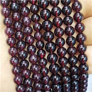 Natural Garnet Beads DarkRed Smooth Round, approx 6mm dia