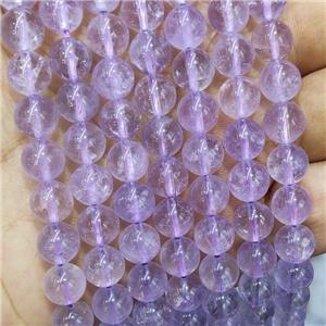 Natural Amethyst Beads Lt.purple Smooth Round, approx 9mm dia
