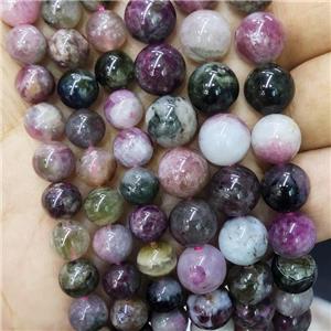 Natural Tourmaline Beads Multicolor Smooth Round, approx 4mm dia