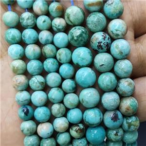 Natural Peru Turquoise Beads Green Smooth Round AA-Grade, approx 7mm