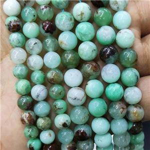 Natural Australian Chrysoprase Beads Green Smooth Round, approx 10mm