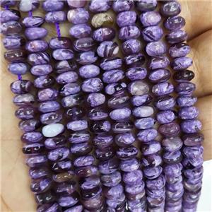 Natural Peruvian Lepidolite Beads Purple Dye Smooth Rondelle, approx 6.5mm