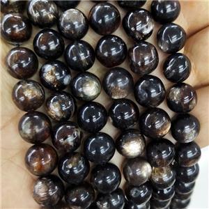 Natural Phlogopite Beads Black Smooth Round AAA-Grade, approx 10mm