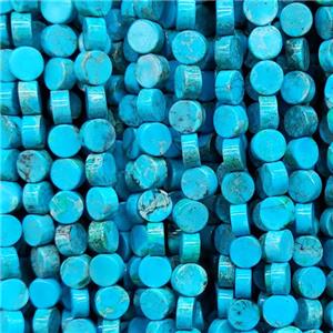 Imperial Jasper Coin Beads Blue Dye, approx 6mm