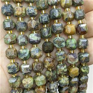 Natural Brazilian Opal Beads Faceted Cube Green, approx 8-9mm