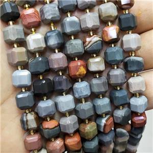 Natural Ocean Jasper Beads Faceted Cube, approx 8-9mm