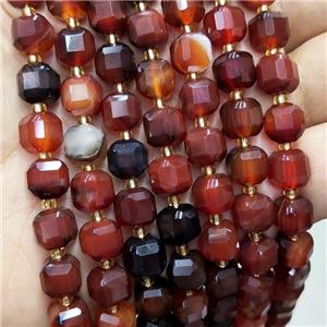 Red Agate Beads Faceted Cube, approx 8-9mm