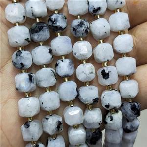 Natural White Moonstone Beads Faceted Cube B-Grade, approx 8-9mm