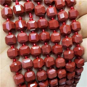 Natural Red Jasper Beads Faceted Cube, approx 8-9mm
